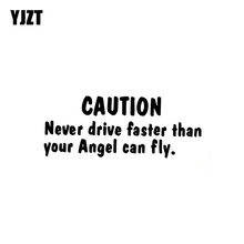 Yjzt adesivo adesivo de vinil 14.7cm * 5.9cm, cautela nunca mais rápido do que seu anjo puxa voar rótulo preto/prata 2024 - compre barato