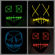 GZYUCHAO EL Mascara Cospaly EL Wire Mask Light Up Glowing Demon Mask Halloween Decorative Mask For Scary Theme Party 2024 - buy cheap