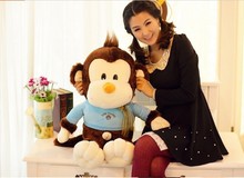 Mono adorable de peluche grande, juguete de mono con tela azul, regalo de muñeca de 85cm, 0128 2024 - compra barato