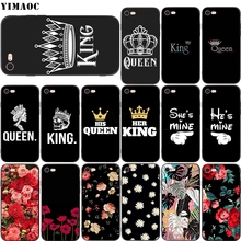 Мягкий чехол для влюбленных YIMAOC King Queen для Apple iPhone SE 2020 5 5s 6 6s 7 8 Plus XR X Xs 11 12 Pro Max 12 mini 2024 - купить недорого