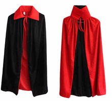 High quality Hallowmas New Red Black Cape Cloak Adult Halloween Masquerade Party Costume free shipping 2024 - buy cheap