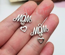 10pcs/lot--20x21mm, mom chams, Antique silver plated Love MOM Heart charms,DIY supplies, Jewelry accessories 2024 - buy cheap