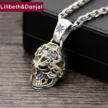 Male Necklace 100% Real 925 sterling silver Black Buddha Dragon Skull Pendant Bead Necklace Gift Women jewelry N4 2024 - buy cheap