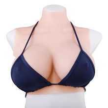 1600g Silicone Fake Breast Short High Collar Backless Half Body Breasts Form Enhancer Sexy Chest Charming Transsexual Cosplay 2024 - buy cheap
