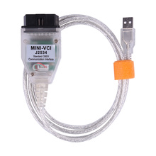 Автомобильный диагностический кабель mini-vci tis Techstream MINI VCI J2534 для TOYOTA TIS Techstream V13.00.022 автоматический диагностический интерфейс j2534 2024 - купить недорого