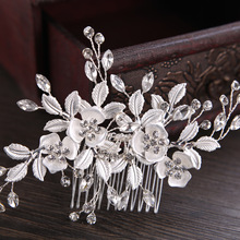 Metal Crystal Hair Comb Leaf  Wedding Hair jewelry Bridal Headpiece Bridesmaid Hair accessories women bride headpiece 2024 - buy cheap