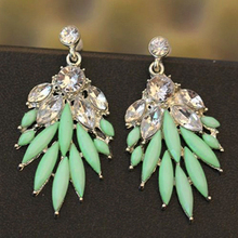 2020 New Fashion Bohemian Crystal Dangle drop Earrings Resin Rhinestone Eardrops Studs Gorgeous Tassel Drop Earrings Accessory 2024 - buy cheap