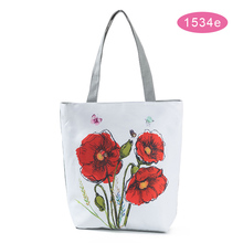 Floral Printed Tote Handbag Female Large Capacity Canvas Shoulder Bag Summer Beach Bag WF 668 2024 - buy cheap