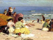 Art oil Painting Beach Scene by Edward Henry Potthast High quality Handmade 2024 - buy cheap