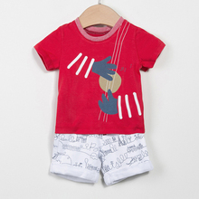 Little mret-conjunto de camisetas curtas casuais, novo modelo de verão, para crianças, com estampa de mãos vermelhas, pescoço em o, de malha de algodão, 1-6 anos, casual 2024 - compre barato