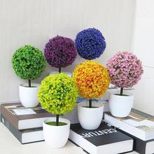 Moda Ornamento Vaso Artificial Topiary Ball Forma Bonsai Planta Falso Casa Decoração Home & Garden Novo 2024 - compre barato