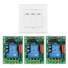 Interruptor remoto 220v, 30a, 3 peças, receptor, painel de parede, transmissor, lâmpada de luz sem fio, bomba led, interruptor de energia, código de aprendizagem 315mhz