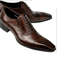 Cosidram couro genuíno dos homens sapatos formais de casamento apartamentos oxford sapatos para homens oxfords apontou toe vestido sapatos de negócios RMC-003 2024 - compre barato