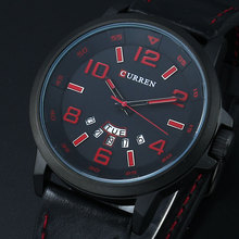 Curren relógios masculinos de marca de luxo, relógios militares de quartzo analógico 3d de couro de rosto, relógio esportivo do exército 2024 - compre barato