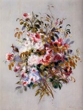 Reprodução da pintura a óleo da lona de linho, buquê de rosas by pierre auguste renoir, frete grátis dhl, 100% artesanal 2024 - compre barato