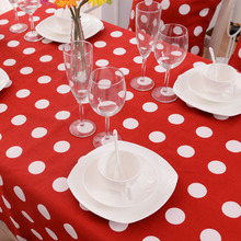 Высококачественная ткань, красная хлопковая скатерть, красная точка, волна, свадебный стол 2024 - купить недорого