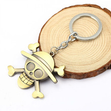 HSIC Anime Series One Piece Luffy Straw Hat Pirates Skull Keychains Metal Keyring Key Holder For Fans Cosplay Accessories H11503 2024 - buy cheap