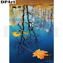 Pintura diamante quadrado completo/redondo broca reflexões de árvores e céu lago superfície 3d daimond pintura ponto cruz mosaico l221 2024 - compre barato