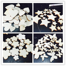Cute Love Heart Butterfly Star Flower Shape Baby Shower Kid Wedding Table Scatter Decor Rustic Wooden Wedding Decoration Buttons 2024 - buy cheap