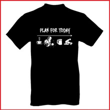 Мужская футболка с принтом Plan на сегодня, хлопковая Футболка в уличном стиле, все размеры, 100% хлопок, 100% хлопок 2024 - купить недорого