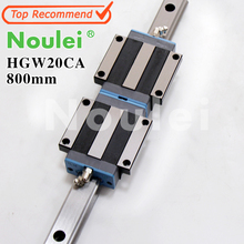 Noulei guia linear hgr20 trilho de 800mm + 2pcs portadores de flange hgw20ca para trilhos de guia linear do roteador cnc hgw20 2024 - compre barato