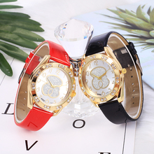 Montres femmes 2021 moda luxo marca urso relógio feminino casual cinto de couro relógios quartzo presente quente relogio feminino 2024 - compre barato