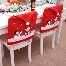 Cadeiras de natal cobrir papai noel boné não-tecido mesa de jantar vermelho chapéu cadeira de volta cobre decorações de natal para casa 2024 - compre barato