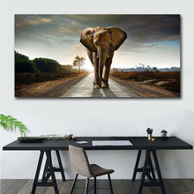 GOODECOR-carteles de Arte de pared para sala de estar, impresiones en lienzo de elefante, pinturas al óleo de animales africanos bonitos, imágenes de pared de gran tamaño 2024 - compra barato