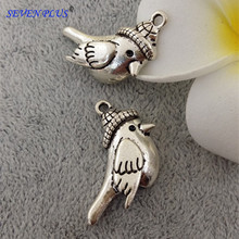 Newest 10 Pieces/Lot 26mm*30mm Antique Silver Plated Lovely Cuckoo Birds Charms 2024 - buy cheap