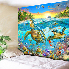Tapiz de tortuga grande para pared, alfombra colgante de tapiz decorativo de Mandala oceánico, cubiertas de playa, toalla de playa de 230x150 2024 - compra barato