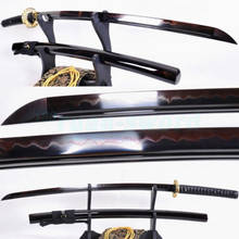 REAL FLAME HAMON CLAY TEMPERED FOLDED STEEL BLADE JAPANESE SAMURAI SWORD KATANA 2024 - buy cheap