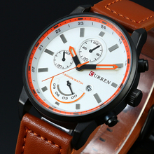 CURREN Men Watch Luxury Brand Fashion Male Wristwatch 30M Waterproof Sport Watch Casual Genuine Leather Quartz Business Watches 2024 - buy cheap