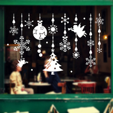 Adesivos de parede de vinil, decoração de natal, janela de vidro, festival de natal, decoração de casa, decalques, papel de parede 2024 - compre barato