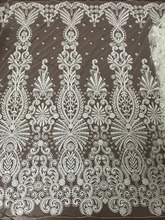 gold thread embroidered tulle lace with beads Jolin-51504  African French net lace fabric with embroidery 2024 - buy cheap