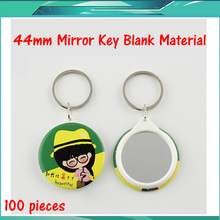 44MM Mirror Key Consumables Personality Creative Mini Chain Jewelry Blank Material 100 Sets 2024 - buy cheap