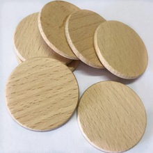 50pcs nature beech wood 38mm diameter circle cutout unfinished wood plaque 2024 - buy cheap