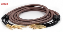 Free shipping  Speaker Cable Accuphase OCC Pure Copper Audio Speaker Wire with Gold plated Banana Plug 2024 - buy cheap