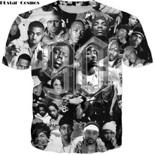 PLstar Cosmos 2019 New Fashion 2pac Tupac T shirts 90s rapper Character collage Print 3d tshirt Unisex summer Hip hop Tee shirts 2024 - buy cheap