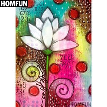 Homfun quadrado completo/broca redonda 5d diy pintura de diamante "flores" 3d bordado ponto cruz 5d decoração de casa presente a00675 2024 - compre barato