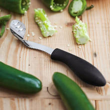 Новый практичный кухонный Овощной инструмент из нержавеющей стали Jalapeno Popper Pepper Corer инструмент зубчатые кромки инструмент для обжига горячий BS 2024 - купить недорого