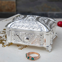 New! Europe Vintage Metal Jewelry Box Shinning Silver Color Jewellery Storage Case Casket Gift Organizer Box Home Decoration 2024 - buy cheap