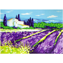 Lavanda mansão roxo paisagem pintura por números imagem coloração zero base pintura a óleo pintado à mão presente original decoração da sua casa 2024 - compre barato