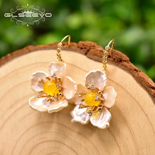 GLSEEVO Natural Baroque Pearl Earrings Minimalist Style For Women Wedding Birthday Flower Handmade Luxury Fine Jewellery GE0811 2024 - buy cheap