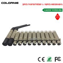 Controle de iluminação led sem fio dmx512, transmissor e receptor xlr, controlador x-stick, dfi, dhl, frete grátis