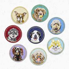 5pcs/lot Cute round shape dog patches Embroidery fashion DIY Applique animal sticker badge DIY clothing accessories 2024 - buy cheap