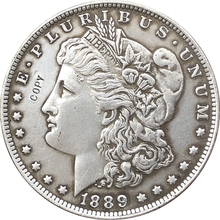 Copia de monedas de dólar Morgan de EUA, 1889-CC 2024 - compra barato