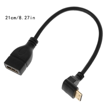 90 Degree Angled Mini USB HDMI Male To HDMI Female Extension Data Cable 21cm 2024 - buy cheap