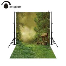 Allenjoy backgrounds for photography studio village garden flower lawn old well wheelbarrow green jungle backdrop photocall 2024 - buy cheap