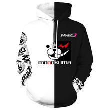 Danganronpa Monokuma Cosplay Hoodie Black & White Bear Hoodie Sweatshirts Jacket Cosplay Costume Unisex Hoody Hoodie 2024 - buy cheap