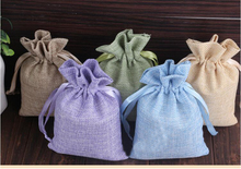 14*18cm 100pcs Handmade Jute Drawstring Burlap Bags For Wedding Party Christmas Gift Jewelry Pouches Packaging Bags 2024 - buy cheap